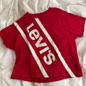 Levi red crop shirt size M